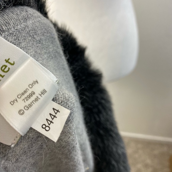 Garnet Hill Lambswool Angora Rabbit Hair Sweater Gray Women’s Medium - Picture 7 of 13